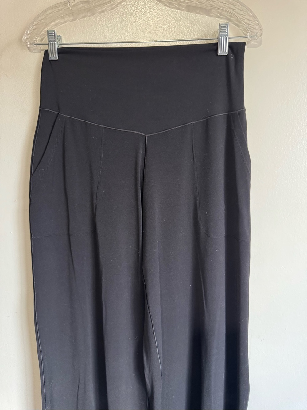 Aerie Offline Real Me High Rise Wide Leg Trouser Pockets Black Size Large - Picture 4 of 12